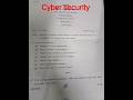 Cyber Security previous question paper M.Sc computer science # computer science previous paper,