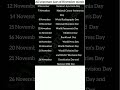 Key November Dates 📅 #Shorts