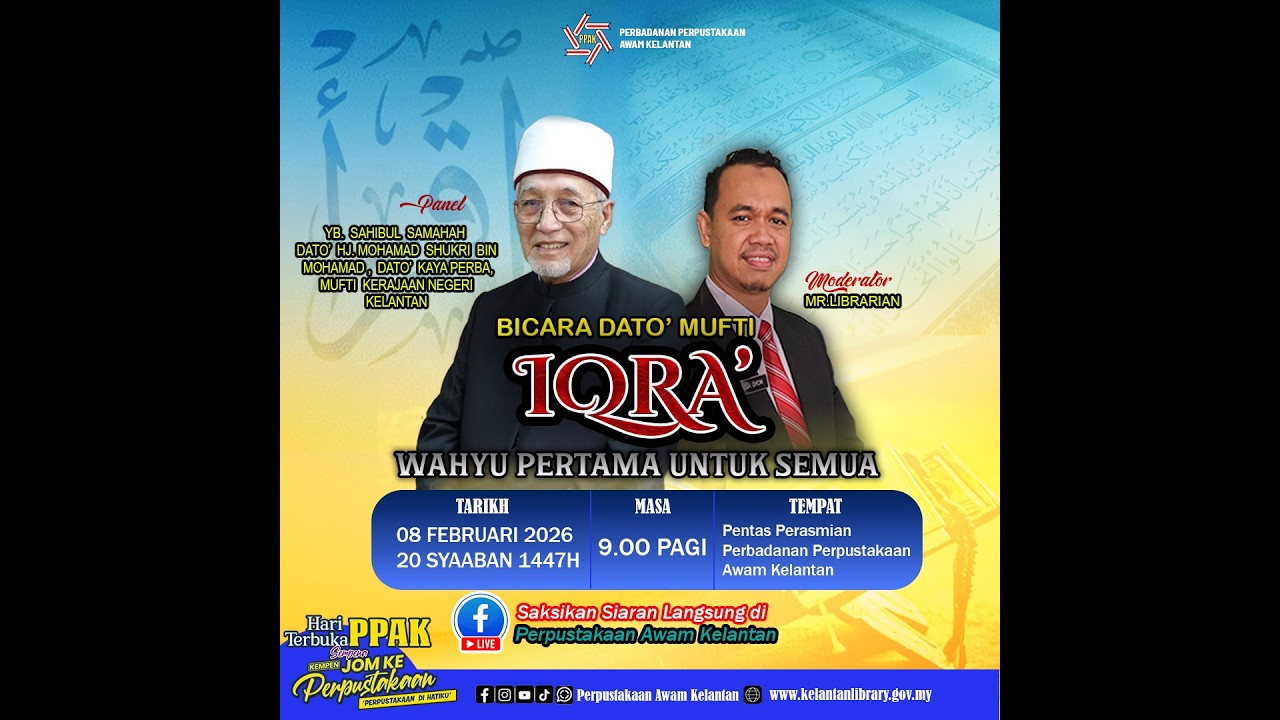 [FB LIVE] Bicara Dato' Mufti bertajuk Iqra' Wahyu Pertama Untuk Semua