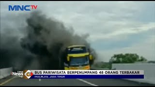 Bus Pariwisata Berpenumpang 48 Orang Terbakar di Tol Pandaan-Malang #LintasiNewsPagi 07/03