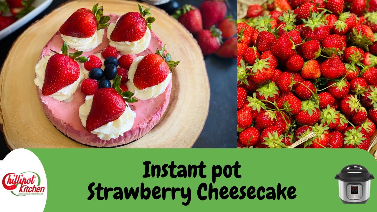 Instant Pot Strawberry Vanilla Cheesecake (Step-By-Step Recipe)