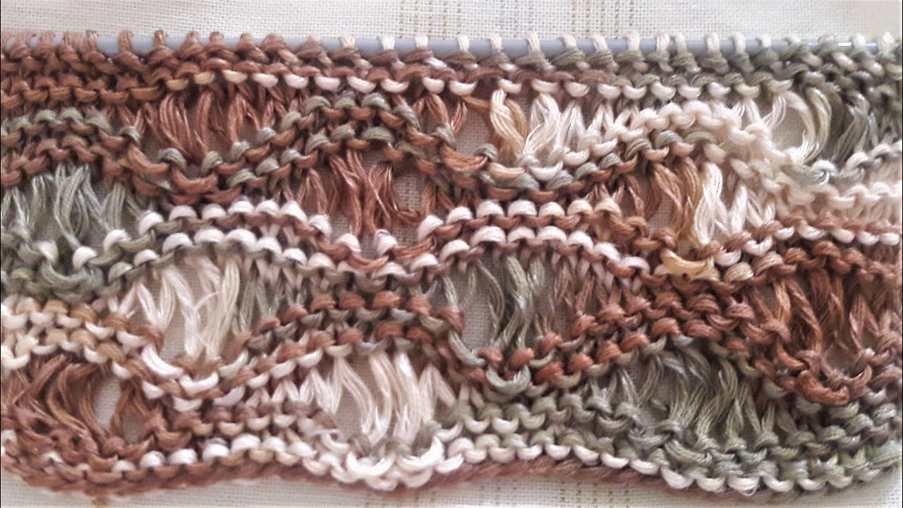 Karnıyarık Örgü İp uzatmalı Örgü Modeli - Yarn Extension Knitting Model