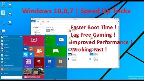 How to Speed Up Your Windows 10,8,7 Performance best settings