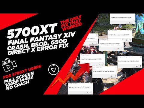 HOW TO FIX - FFXIV GAME FREEZE CRASH AND FATAL DX 11 ERROR ON 5700XT