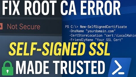 Fix Root CA Not Trusted Error | Create Self-Signed SSLDemo #windows #ssl #certificate #nginx