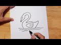 How To Draw A Swan With 2 Number Easy Simple Step By Step