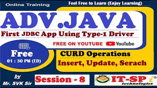 Celebrity Session 8 || ADV  JAVA  First Jdbc App Using Type-I Driver|| Insert Record , Delete Record , Update Net Worth
