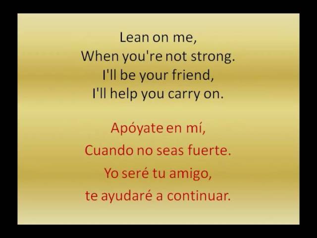 Michael Bolton - Lean on me. (with lyrics spanish and english).