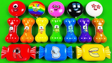 Looking Numberblocks, Alphablocks, Alphabet Lore With Slime Bone, Candy, Cake, Shape… Coloring! ASMR