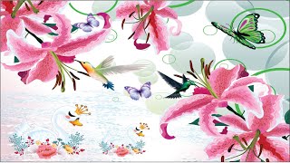 Floral With Pinkcolor Flowers Wallpaper | Free CDR File
