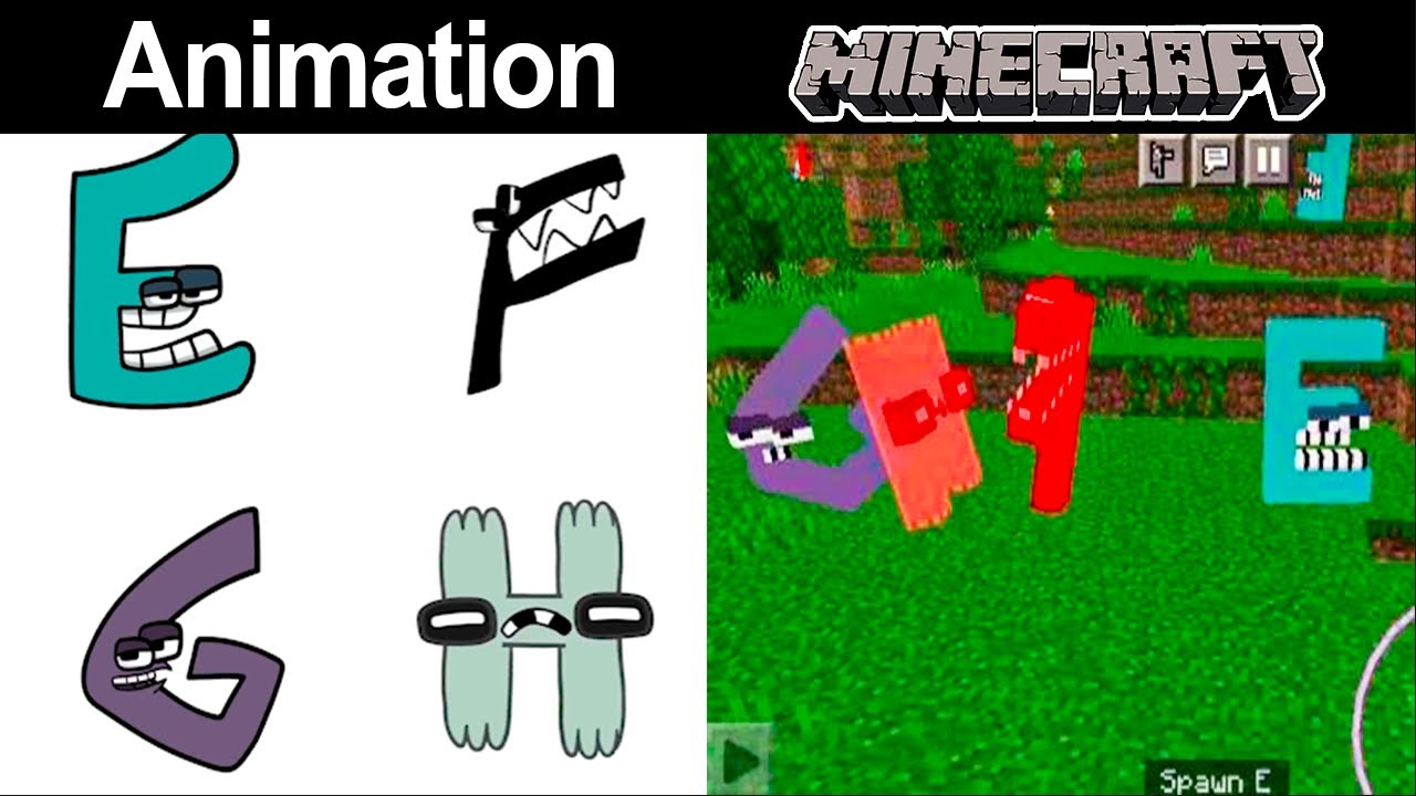 Lore Minecraft Animation EFGH Alphabet Lore Animation vs Alphabet Lore Minecraft Version | part2 ...