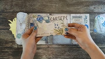 My White Cat Journal, Flip Through, Woodland Wonders, Trifold Folio, Loaded Folder, Junk Journal