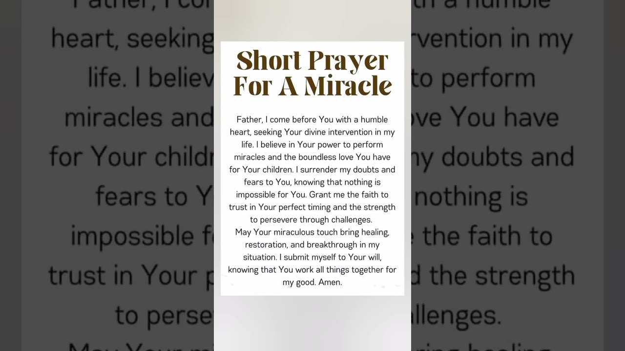 Prayer for miracle 🙏#prayer #miracle #jesus #dailyprayers #devotional #god #bible #christ