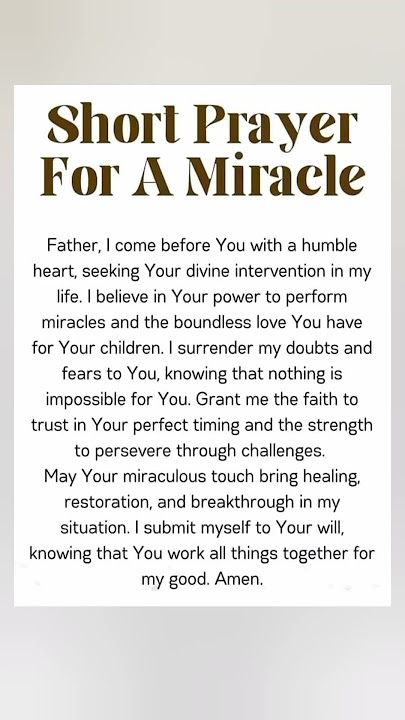 Prayer for miracle 🙏#prayer #miracle #jesus #dailyprayers #devotional #god #bible #christ