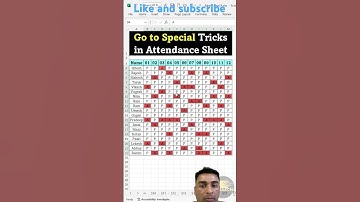 Go to Special Tricks in Attendance Sheet !! Attendance Sheet Tricks !! Go to Special !! #exceltricks