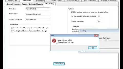 Setting Up Email - Dr Dispatch Trucking and Brokerage Software
