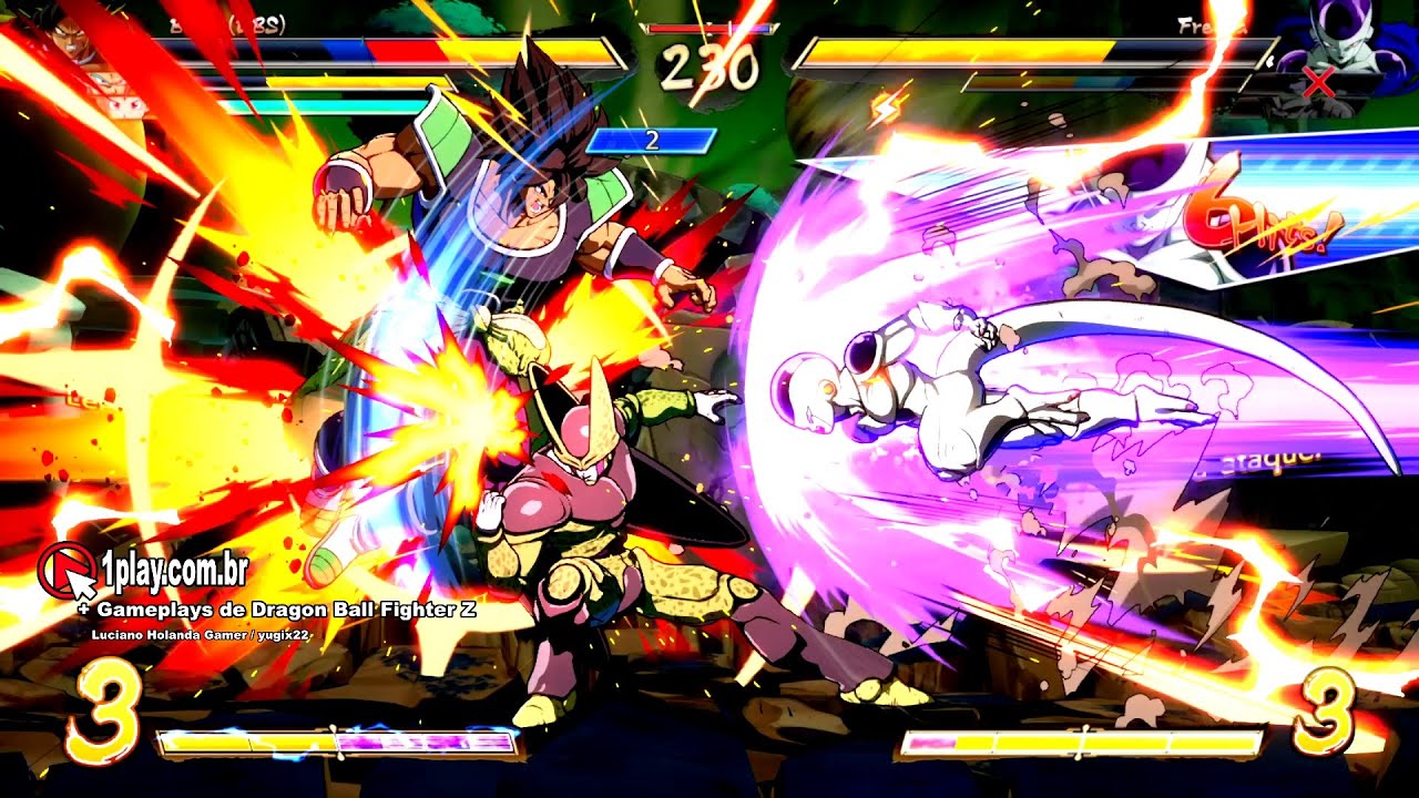 Dragon Ball Fighter Z! Broly (Dragon Ball Super) Vs. Cell + Freeza (Assistência) PlanetaNamek Stage!