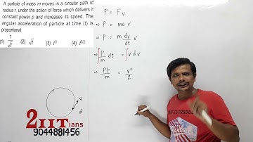 WORK ENERGY POWER A particle of mass m moves in a circular path of radius r under the actio