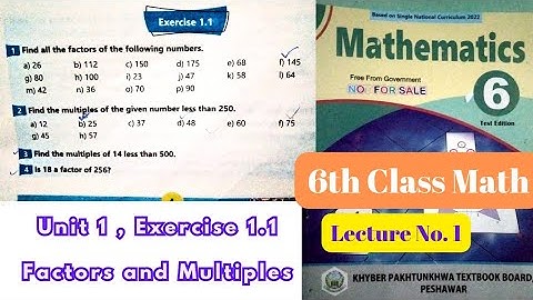 6th Class Math | Exercise 1.1 Question 1 all parts | Factors | QAS Videos | Pashto | KPK Textbook