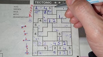 (#2389) Friday. Tectonic01 Sudoku puzzle. Bonus Extra edition. 02-26-2021 Extra part 4 of 4