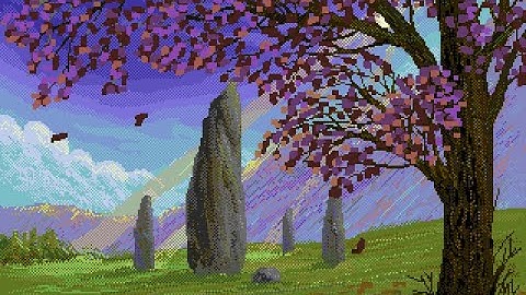 Pixel Art process - Landscape from imagination - The Stones