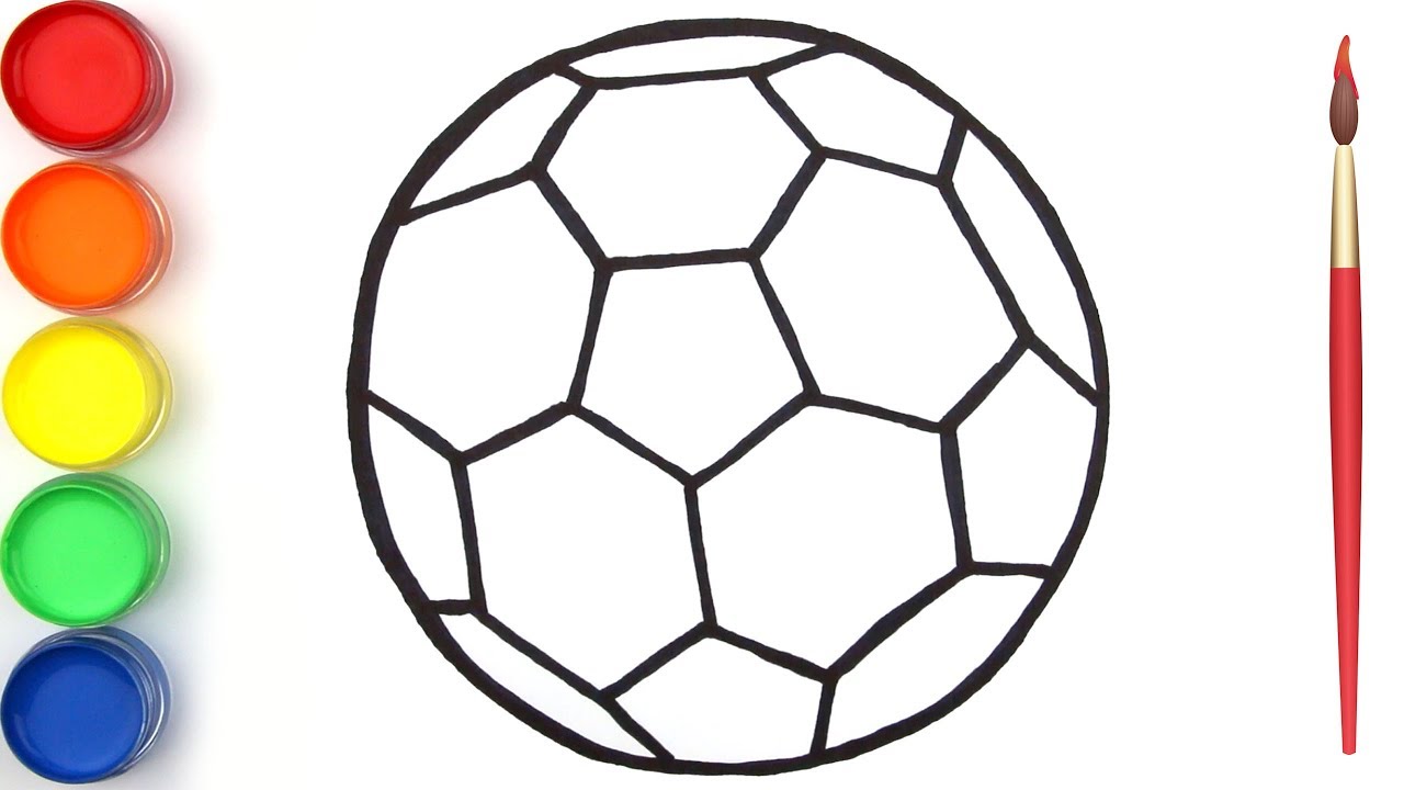 Coloring Soccer Ball with Paint and Drawing for Kids, Toddlers - YouTube
