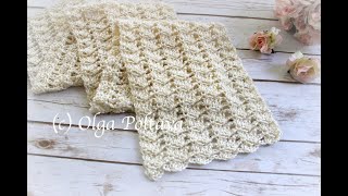 How to Crochet Very Easy Lacy Scarf, Lacy Rows Stitch, Crochet Video Tutorial screenshot 4