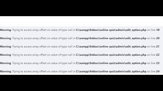 Warning :- trying to access array offset on value of type null PHP error