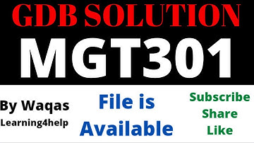 MGT301 GDB Solution Spring 2022 MGT301 GDB 1 solution Spring 2022 / MGT301 GDB solution 2022