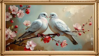 4K Framed TV Art: Love Birds & Cherry Blossoms | Soft Romantic Ambience screenshot 5