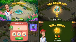 How to Beat Gardenscapes Hard Level 25 Without Boosters | Area 1 Complete