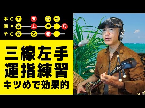 三線左手運指練習（キツめで効果的）
