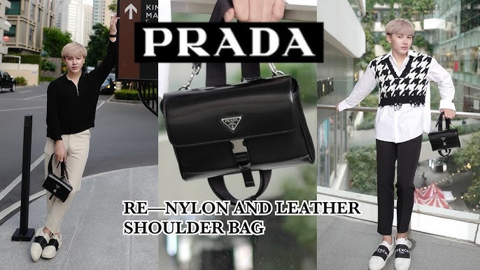 PRADA Re Nylon and leather shoulder bag 2VD044 