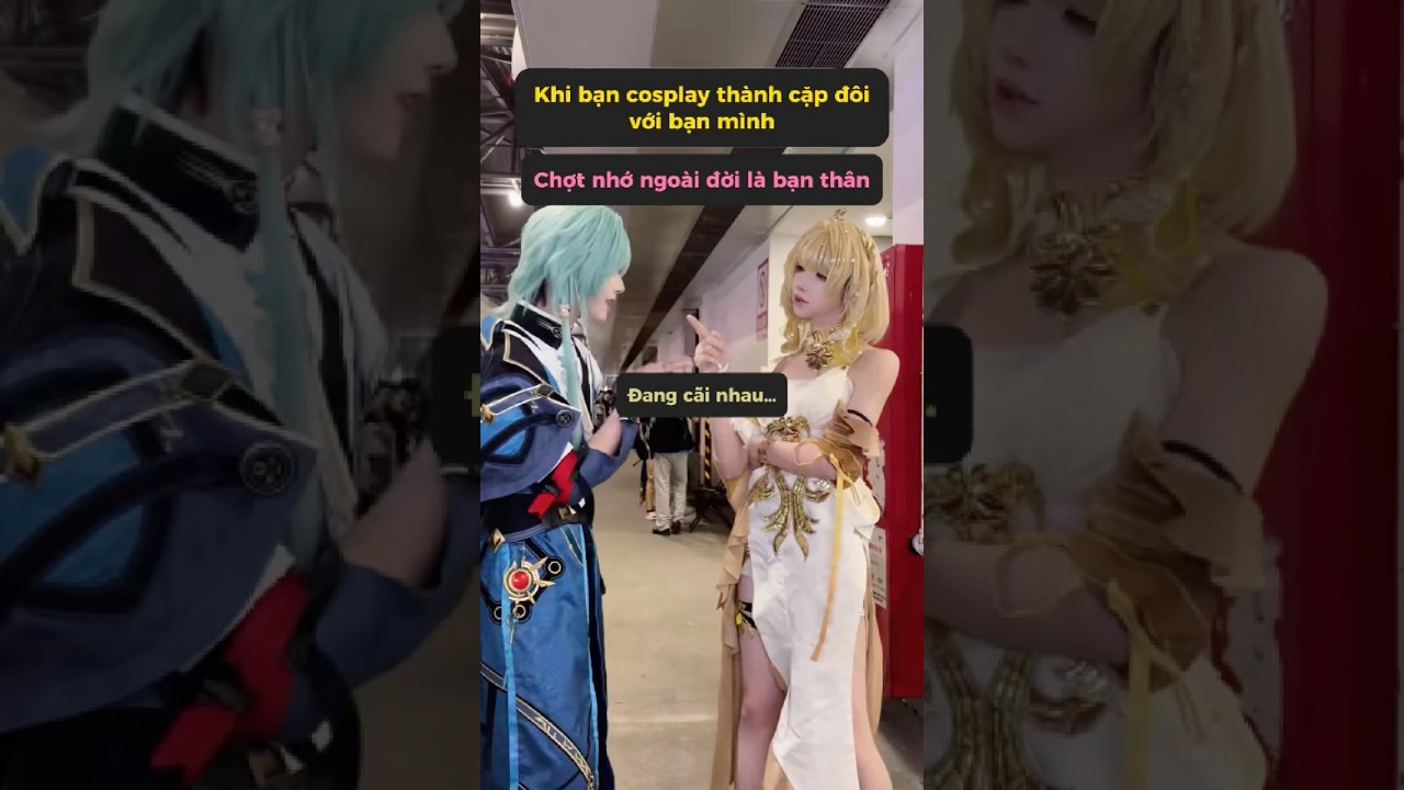 Cosplay phe đối địch cùng bạn bè, chợt nhớ rằng ngoài đời lại là bạn thân: #meowcosplay #shorts