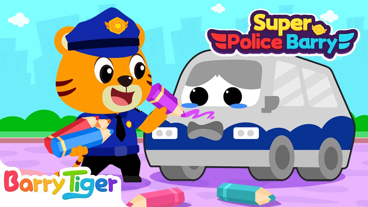 Car Hospital: Where is My Color? | Fun Learning with Police Cartoons | Kids Cartoons | BarryTiger