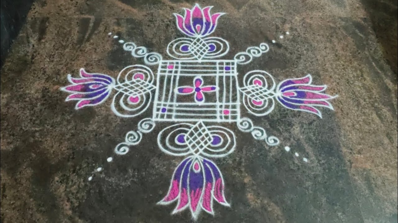 🌹5*5 dot sankranti special rangoli design 🌹
