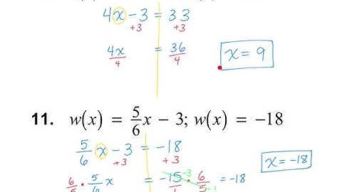 Algebra 1, 3.3: Function Notation