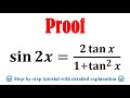 Prove that sin2x=2tanx/1+tan^2x