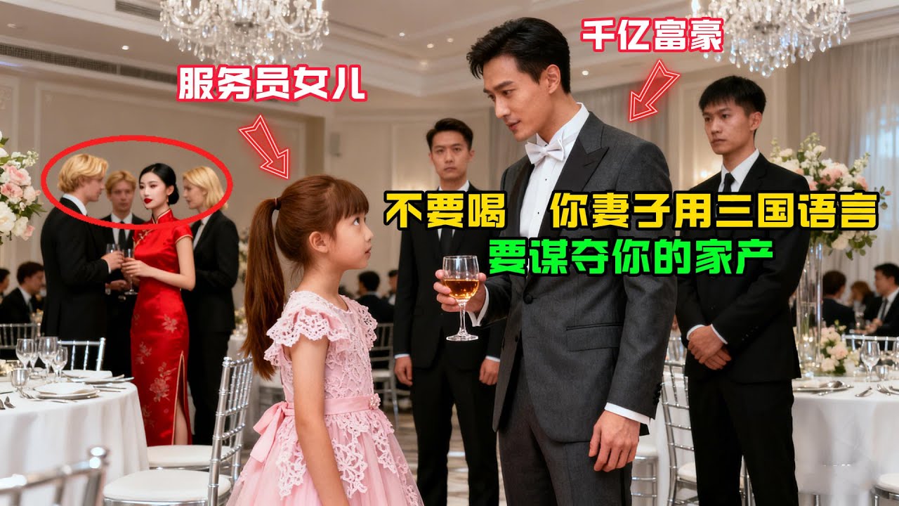 “不要喝，你妻子要謀奪你的家産！”服務員女兒的阻止讓千億富豪逃過一劫，隻因她聽見妻子用 3 國語言密謀！#感人故事 #感人壹幕 #故事分享