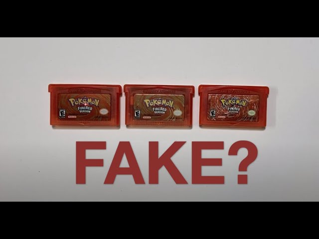 Authentic Pokemon FireRed - How Tell the DIFFERENCE between FAKE vs REAL? Close Comparison Video - YouTube