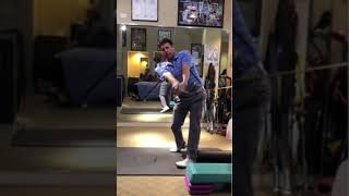 Slow Motion Full Swing Pivot Drill with Alignment Stick