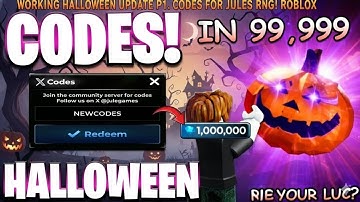 🔥 WORKING Halloween Codes in Jules RNG 2025! Roblox CODES