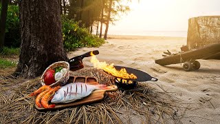 🎣🔪🍳Pesque encima de mi kayak y cocine la captura en el bosque