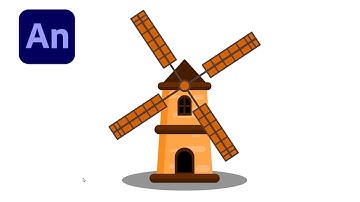 Adobe Animate #7: How to draw in Adobe Animate like a Pro, drawing and animating a Windmill