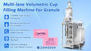 ZONESUN ZS-FS500K4 Servo Multi-lane Volumetric Cup Granule Sachet Vertical Filling Sealing Machine