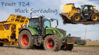 Muck Spreading UK 2023 | Fendt 724 | JCB AgriXtra