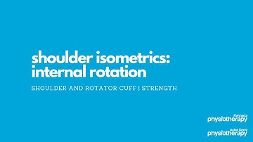 Shoulder Isometrics- Internal Rotation