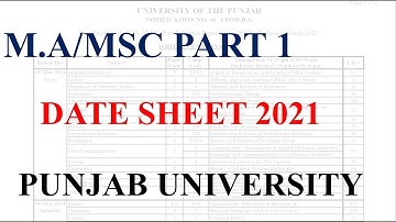 M.A/MSC Part 1 | New Date Sheet 2021 | Punjab University | Must Watch video