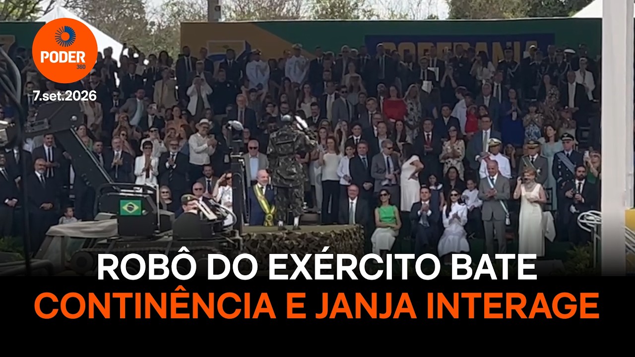 Robô do Exército bate continência a Lula e Janja interage