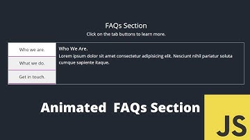 How To Create an Animated FAQ Section With HTML CSS And JavaScript